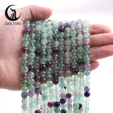 Fluorite Stone Beads Round Loose Space Beads DIY Jewelry Making