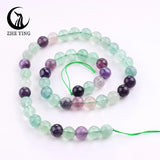 Fluorite Stone Beads Round Loose Space Beads DIY Jewelry Making