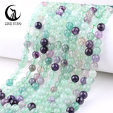 Fluorite Stone Beads Round Loose Space Beads DIY Jewelry Making
