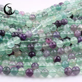 Fluorite Stone Beads Round Loose Space Beads DIY Jewelry Making