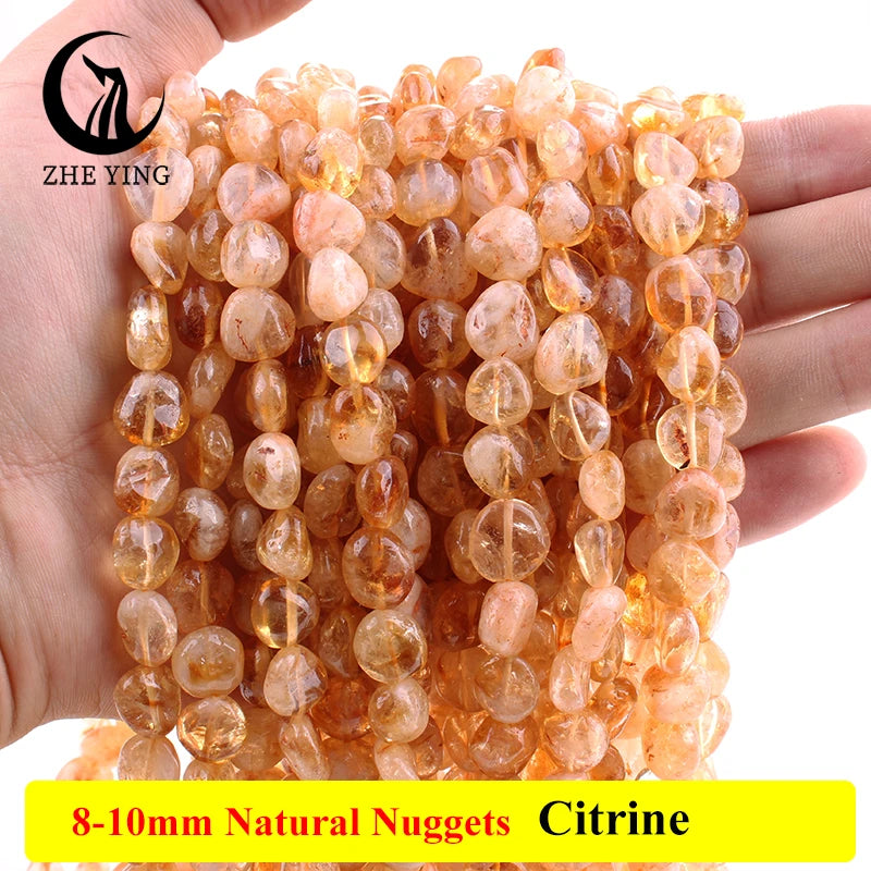 Citrine Nuggets Stone 8-10mm Loose Natural Gemstone Beads