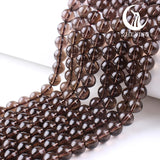 Natural Smoky Quartz Crystal Round Beads for Jewelry Making