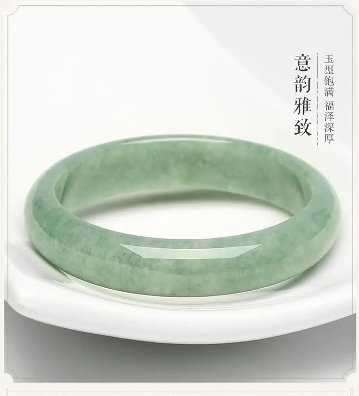 Zheru Jewelry Natural Myanmar Jade Light Green 54-62mm Bracelet