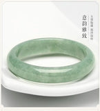 Zheru Jewelry Natural Myanmar Jade Light Green 54-62mm Bracelet