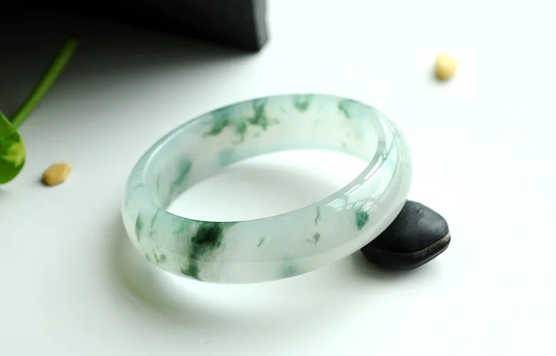 Natural Burmese Jade Light Flower Bracelet Princess Jewelry Gift