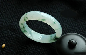 Natural Burmese Jade Light Flower Bracelet Princess Jewelry Gift