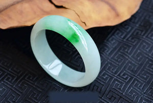 Zheru Jewelry Natural Burmese Light Green Two-tone Jade Bracelet