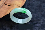 Zheru Jewelry Natural Burmese Light Green Two-tone Jade Bracelet