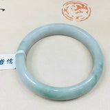 Natural Light Green Bicolor Jadeite Bracelet 54-62mm A Class A Certified