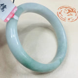 Natural Light Green Bicolor Jadeite Bracelet 54-62mm A Class A Certified