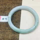 Natural Light Green Bicolor Jadeite Bracelet 54-62mm A Class A Certified