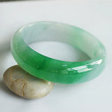 Zheru Jewelry Pure A Emerald Light Bicolor 54-62mm Jade Bracelet Women