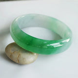 Zheru Jewelry Pure A Emerald Light Bicolor 54-62mm Jade Bracelet Women