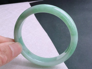 Zheru Jewelry Natural Burmese Jade Light Green 54-64mm Princess Bracelet