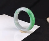 Natural Burmese Jade Light Green 54-64mm Two-Color Princess Bracelet