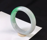 Natural Burmese Jade Light Green 54-64mm Two-Color Princess Bracelet