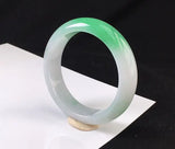 Natural Burmese Jade Light Green 54-64mm Two-Color Princess Bracelet