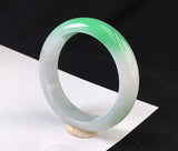 Natural Burmese Jade Light Green 54-64mm Two-Color Princess Bracelet