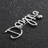 Zhijia Letter Pins Brooches Silver Jewelry Accessories Party