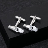 Spiral Tube Men's Silver Cufflinks