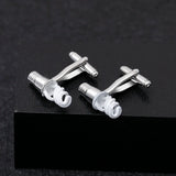 Spiral Tube Men's Silver Cufflinks