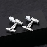 Spiral Tube Men's Silver Cufflinks