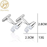 Spiral Tube Men's Silver Cufflinks