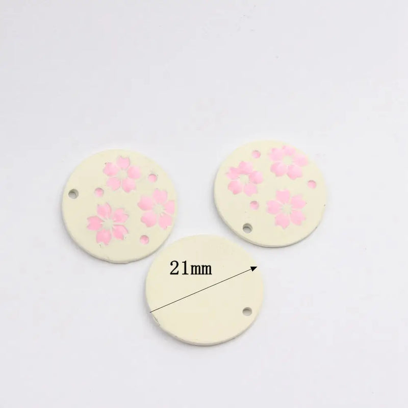 10pcs Zinc Alloy 3D Enamel Flowers Charms 21mm for Bracelets