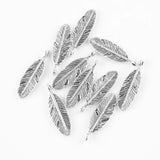 30pcs Zinc Alloy Pitted Oval Leaf Metal Pendants for DIY Craft Accessories