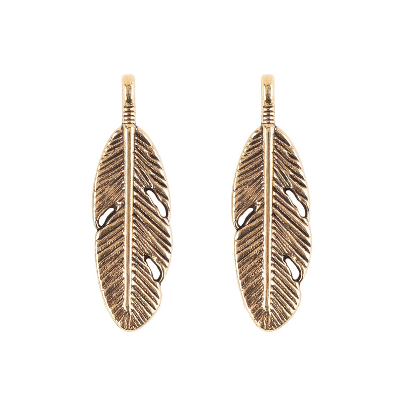 30pcs Zinc Alloy Pitted Oval Leaf Metal Pendants for DIY Craft Accessories