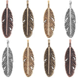 30pcs Zinc Alloy Pitted Oval Leaf Metal Pendants for DIY Craft Accessories
