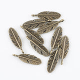 30pcs Zinc Alloy Pitted Oval Leaf Metal Pendants for DIY Craft Accessories