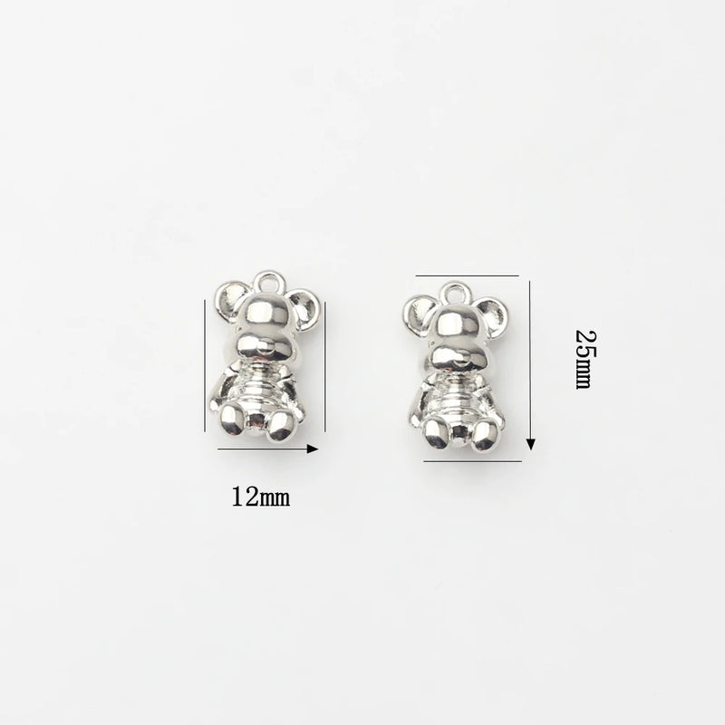 Zinc Alloy Bear Charms 10pcs/lot for DIY Jewelry Making