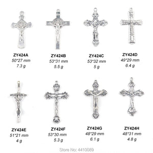 Catholic Crucifix Rosary Necklace Cross Pendant