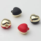 3D Heart Spray Paint Charms Double-sided Pendant 6pcs/lot DIY Earrings Making