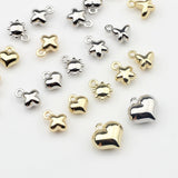 3D Mini Star Heart Flowers Butterfly Charms 10pcs/lot For Jewelry Making