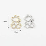 6pcs/lot Zinc Alloy Bear UV Resin Charms for DIY Jewelry Making