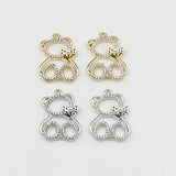 6pcs/lot Zinc Alloy Bear UV Resin Charms for DIY Jewelry Making