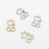 6pcs/lot Zinc Alloy Bear UV Resin Charms for DIY Jewelry Making