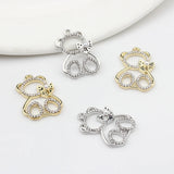 6pcs/lot Zinc Alloy Bear UV Resin Charms for DIY Jewelry Making