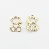 6pcs/lot Zinc Alloy Bear UV Resin Charms for DIY Jewelry Making