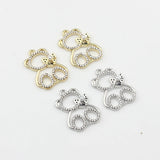 6pcs/lot Zinc Alloy Bear UV Resin Charms for DIY Jewelry Making