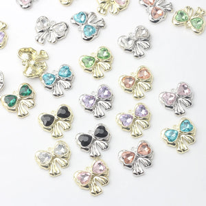 Crystal Bow Tie Charms 6pcs/lot DIY Jewelry Making Finding Accessories