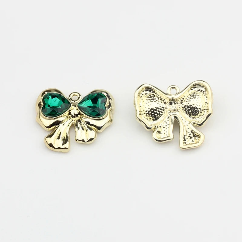Crystal Bow Tie Charms 6pcs/lot DIY Jewelry Making Finding Accessories