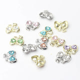 Crystal Bow Tie Charms 6pcs/lot DIY Jewelry Making Finding Accessories