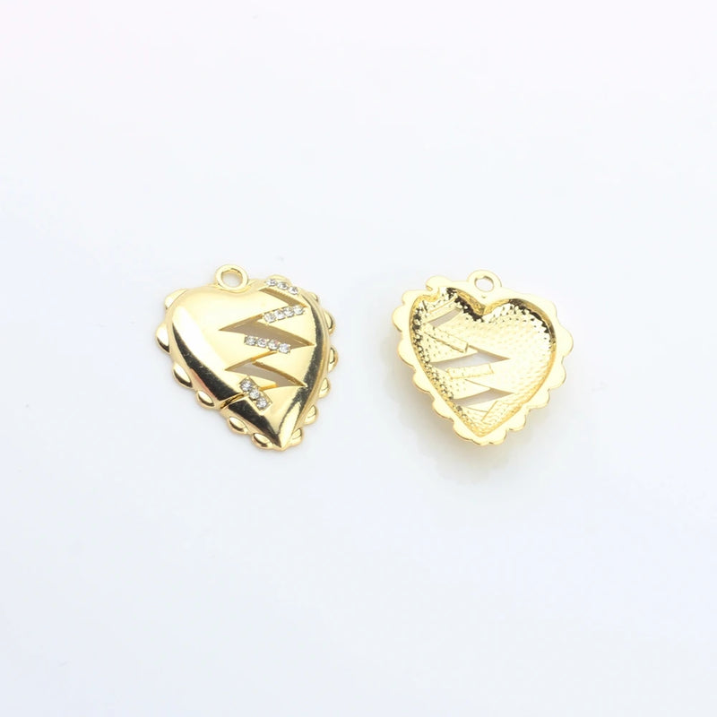 Zinc Alloy Crystal Inlaid Star Heart Charms 10pcs/lot DIY Jewelry Making