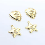 Zinc Alloy Crystal Inlaid Star Heart Charms 10pcs/lot DIY Jewelry Making