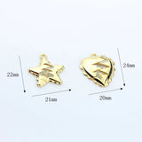 Zinc Alloy Crystal Inlaid Star Heart Charms 10pcs/lot DIY Jewelry Making