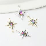 Zinc Alloy Zircon Stars Charms 10pcs DIY Jewelry Making Bulk Nickel