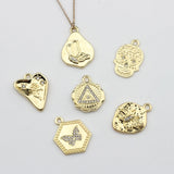 Geometry Coin Charms Pendant for DIY Jewelry Making